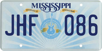 MS license plate JHF086
