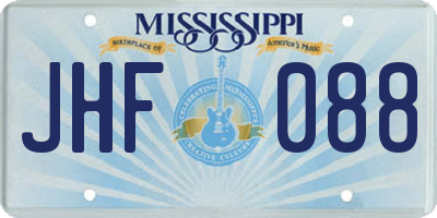 MS license plate JHF088