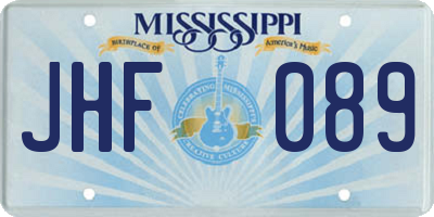 MS license plate JHF089