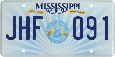 MS license plate JHF091
