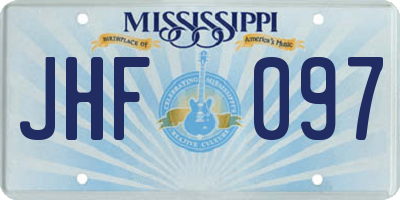 MS license plate JHF097