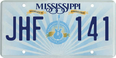 MS license plate JHF141