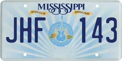 MS license plate JHF143