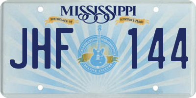 MS license plate JHF144