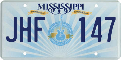 MS license plate JHF147