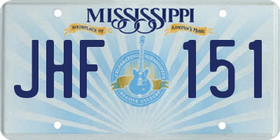 MS license plate JHF151