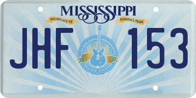 MS license plate JHF153