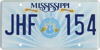 MS license plate JHF154