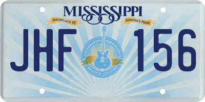 MS license plate JHF156