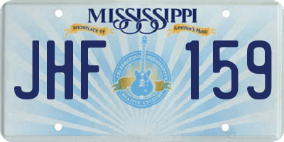 MS license plate JHF159
