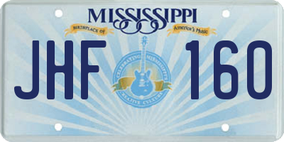 MS license plate JHF160