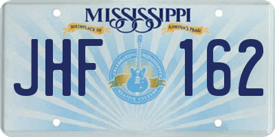 MS license plate JHF162