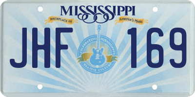 MS license plate JHF169