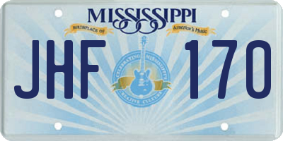 MS license plate JHF170