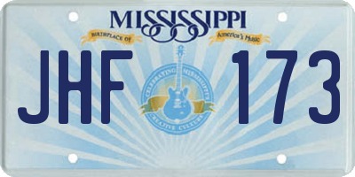 MS license plate JHF173