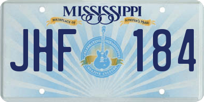 MS license plate JHF184
