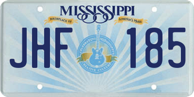 MS license plate JHF185