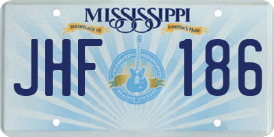 MS license plate JHF186