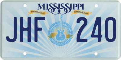 MS license plate JHF240