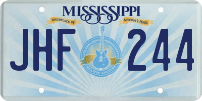 MS license plate JHF244