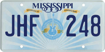 MS license plate JHF248