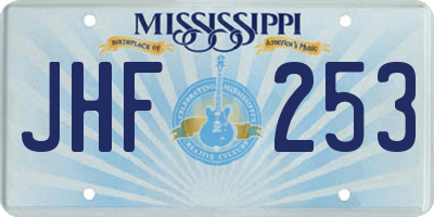 MS license plate JHF253