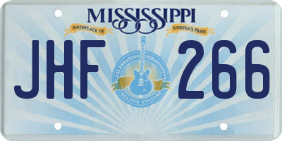 MS license plate JHF266