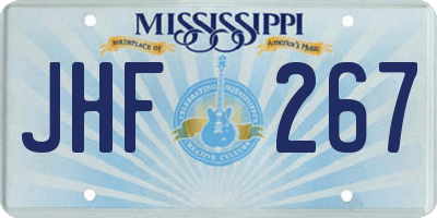 MS license plate JHF267