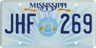 MS license plate JHF269