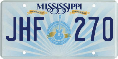 MS license plate JHF270