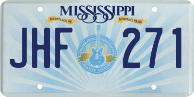 MS license plate JHF271