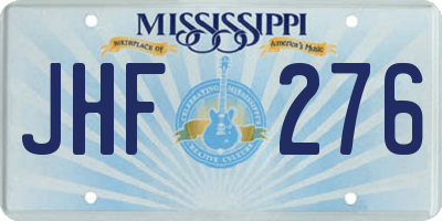 MS license plate JHF276