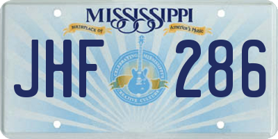 MS license plate JHF286