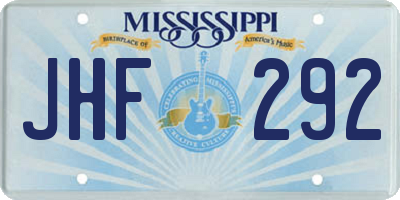 MS license plate JHF292