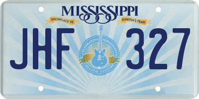 MS license plate JHF327