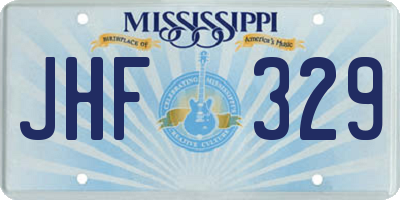 MS license plate JHF329