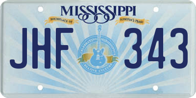 MS license plate JHF343