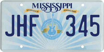 MS license plate JHF345