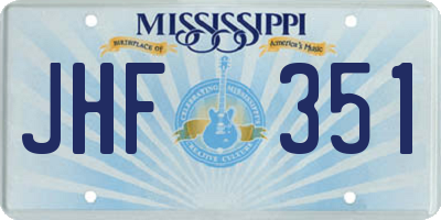 MS license plate JHF351