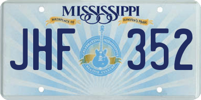 MS license plate JHF352