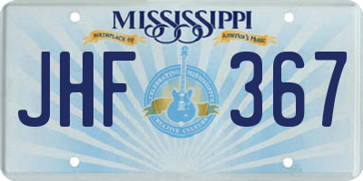 MS license plate JHF367
