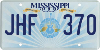 MS license plate JHF370