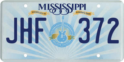 MS license plate JHF372