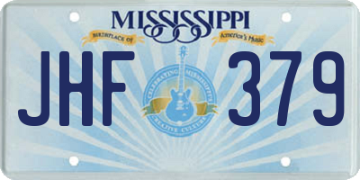 MS license plate JHF379