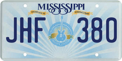 MS license plate JHF380