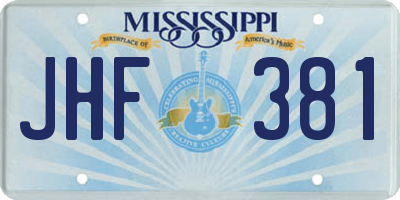 MS license plate JHF381