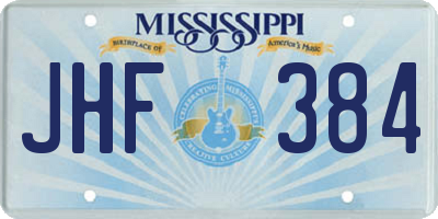 MS license plate JHF384