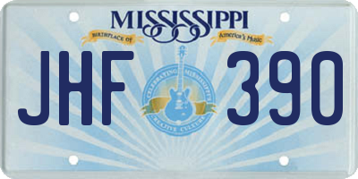 MS license plate JHF390