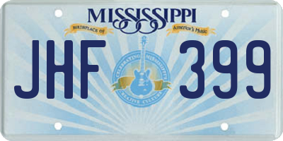 MS license plate JHF399