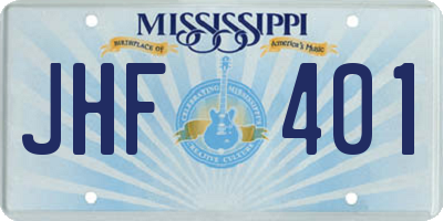 MS license plate JHF401